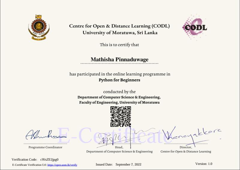 Python Certificate